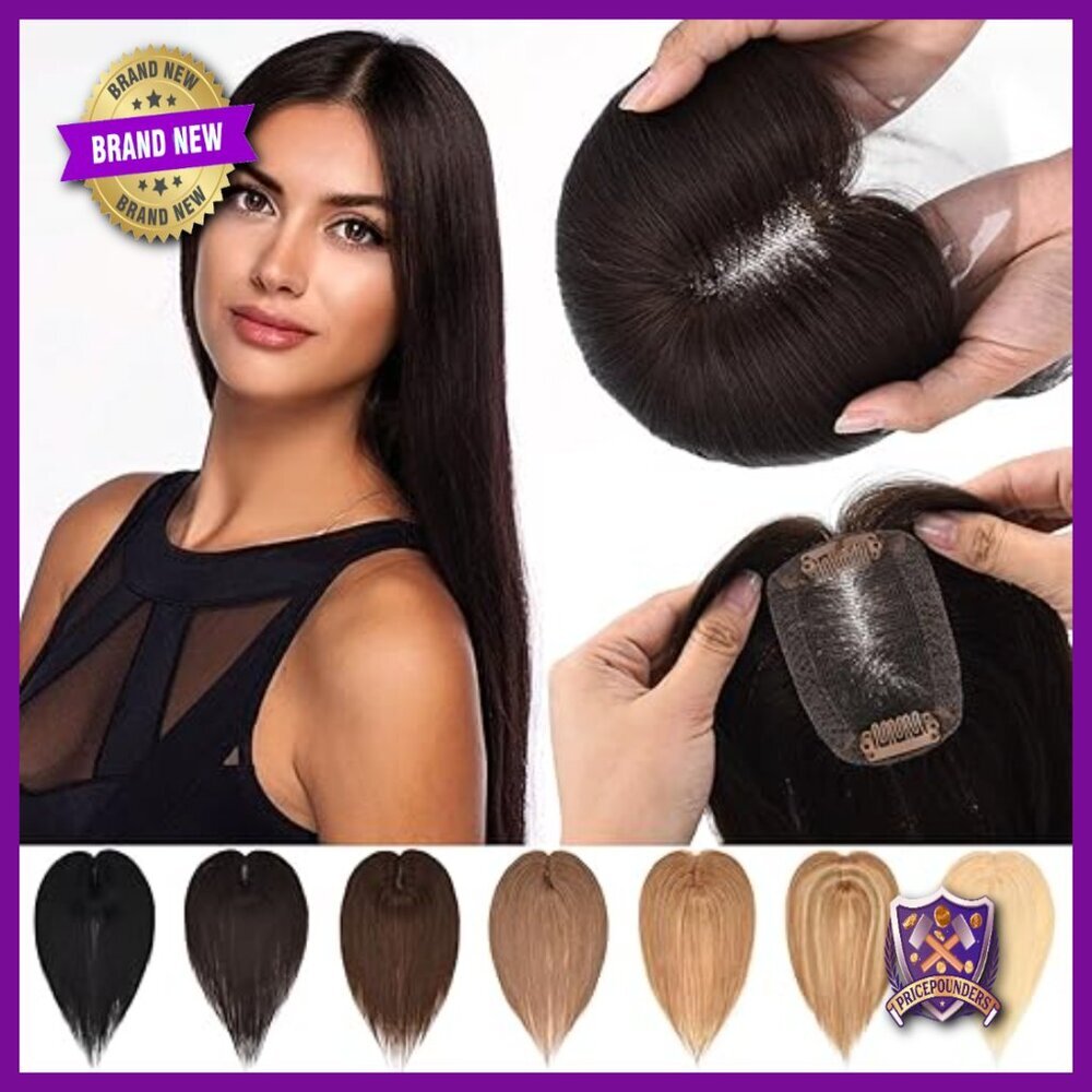 Real Human Hair Topper 150% Density Lace Base Clip-In Hair Extension